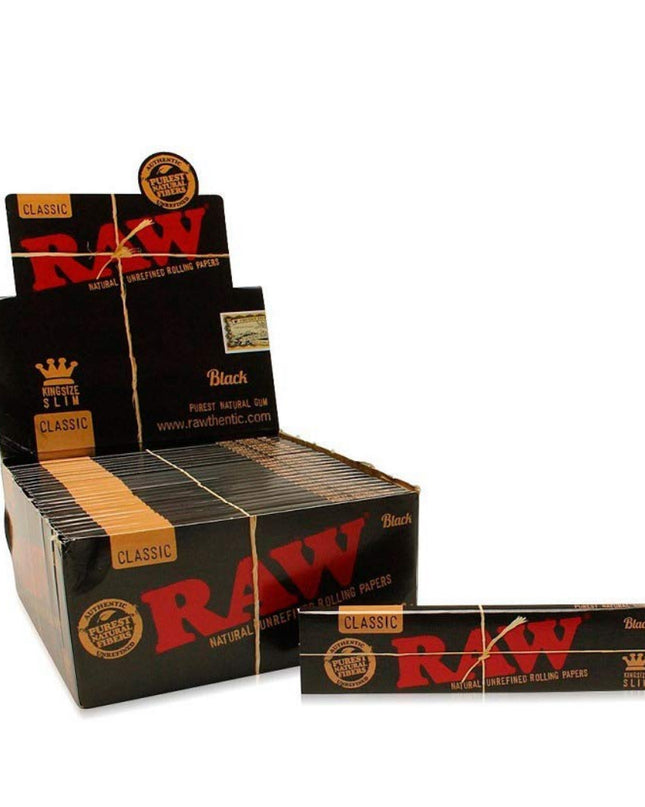 Raw Black King Size Slim Rolling Papers (50- Pack)
