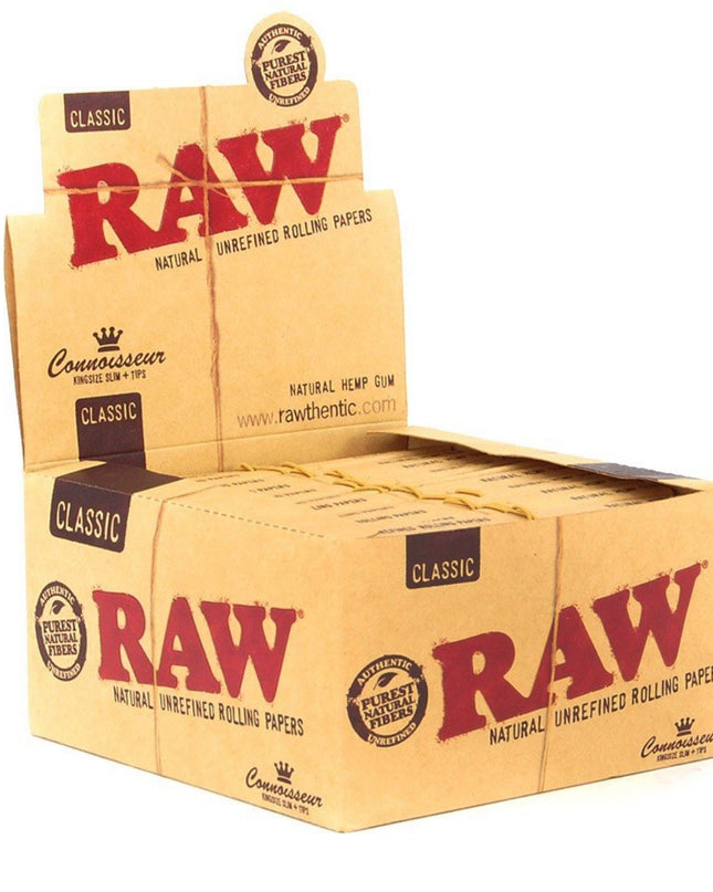 Raw Classic Rolling Papers Connoisseur King size slim + tips